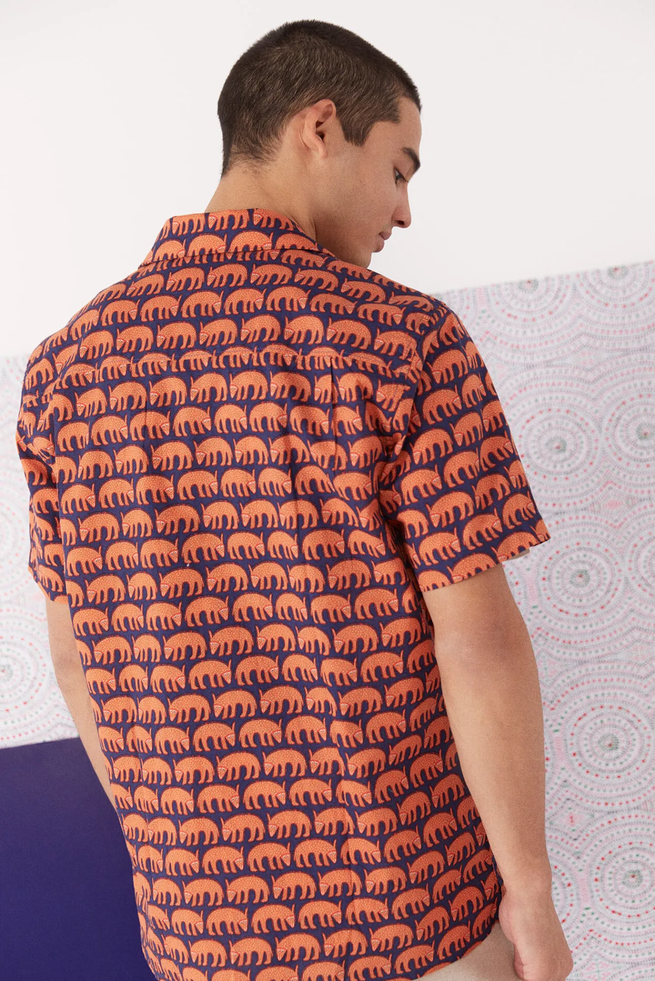 * Camisa Estampada Azul Medio New