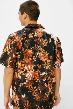* Camisa Estampada Marron Oscuro Discount