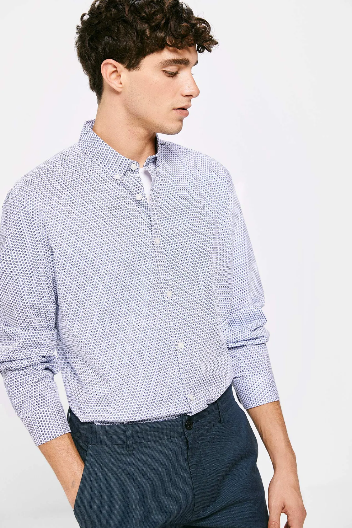 * Camisa Estampada Blanco Sale