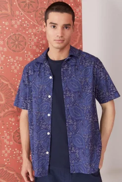 * Camisa Estampada Azul Medio Online