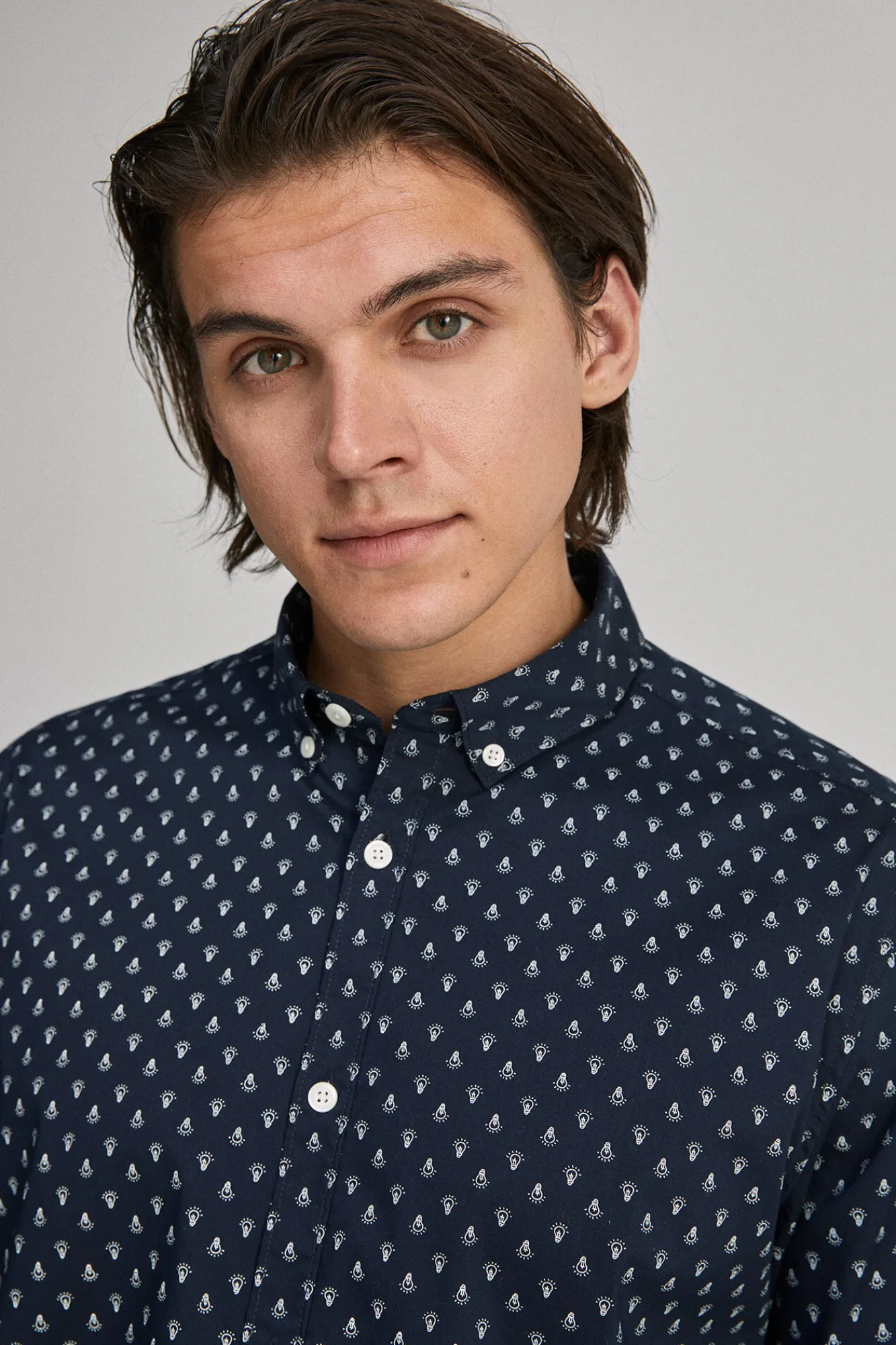 * Camisa Estampada Azul Oscuro Best