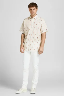Jack & Jones Camisa Estampada Algodon Blanco Online