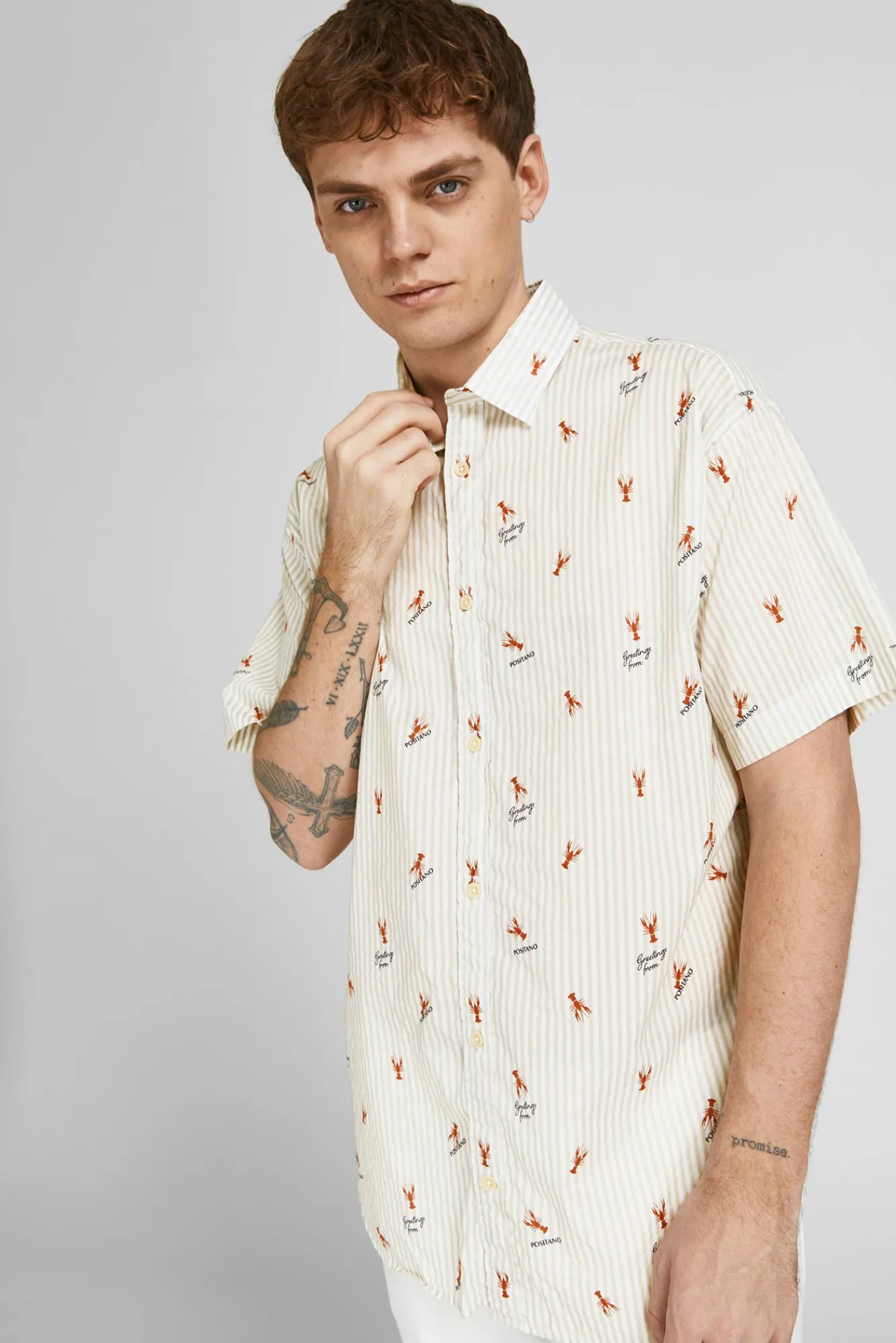 Jack & Jones Camisa Estampada Algodon Blanco Online