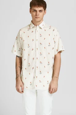 Jack & Jones Camisa Estampada Algodon Blanco Online
