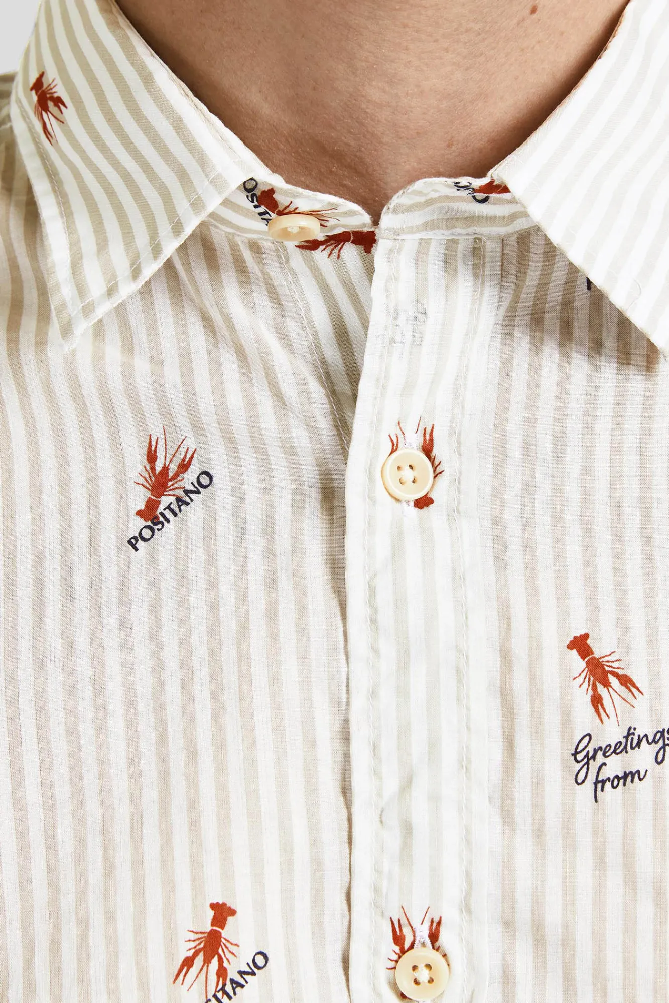 Jack & Jones Camisa Estampada Algodon Blanco Online