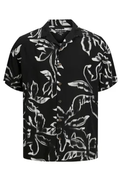 Jack & Jones Camisa Estampada Manga Corta Negro Discount