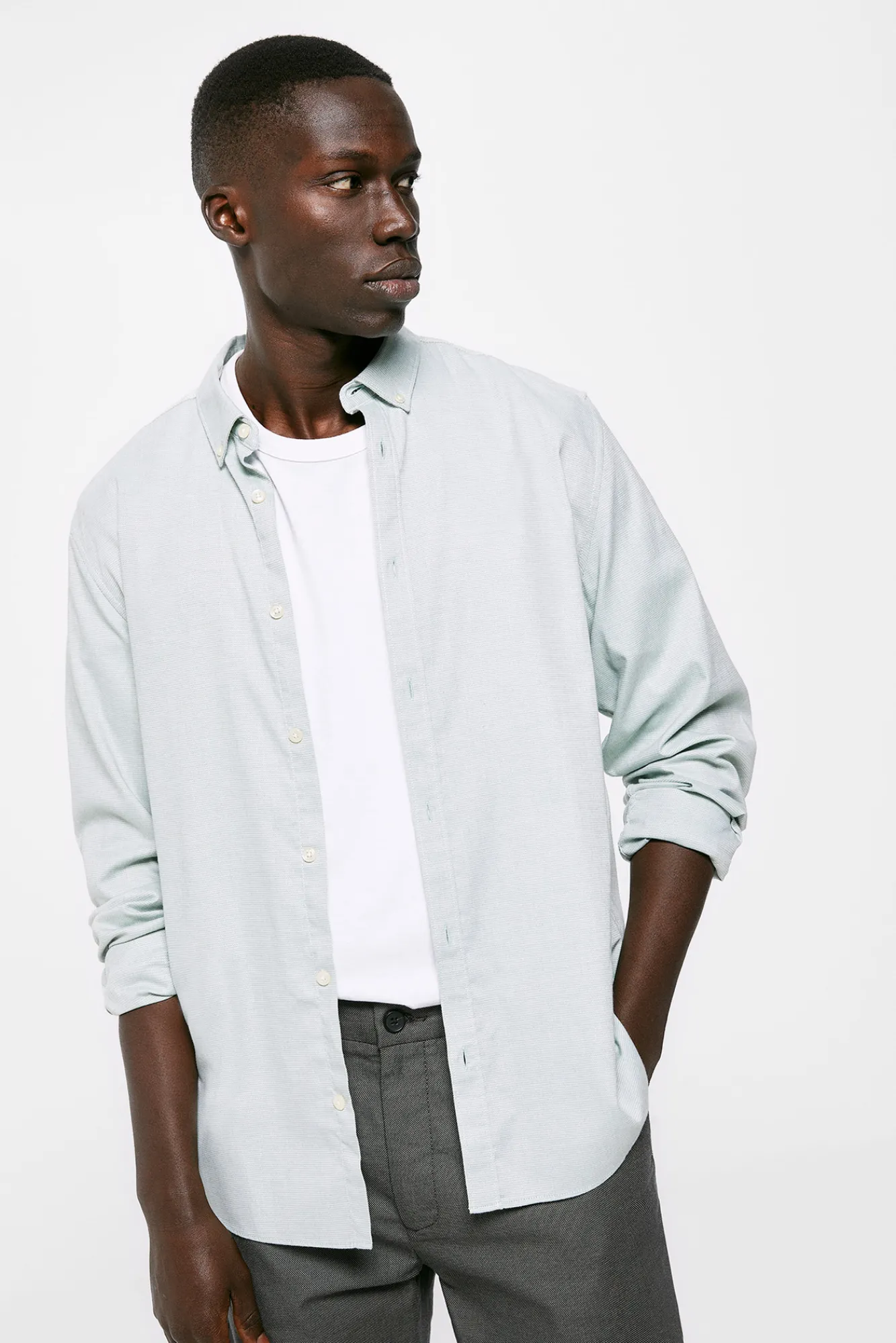 * Camisa Estructura Color Verde Clearance