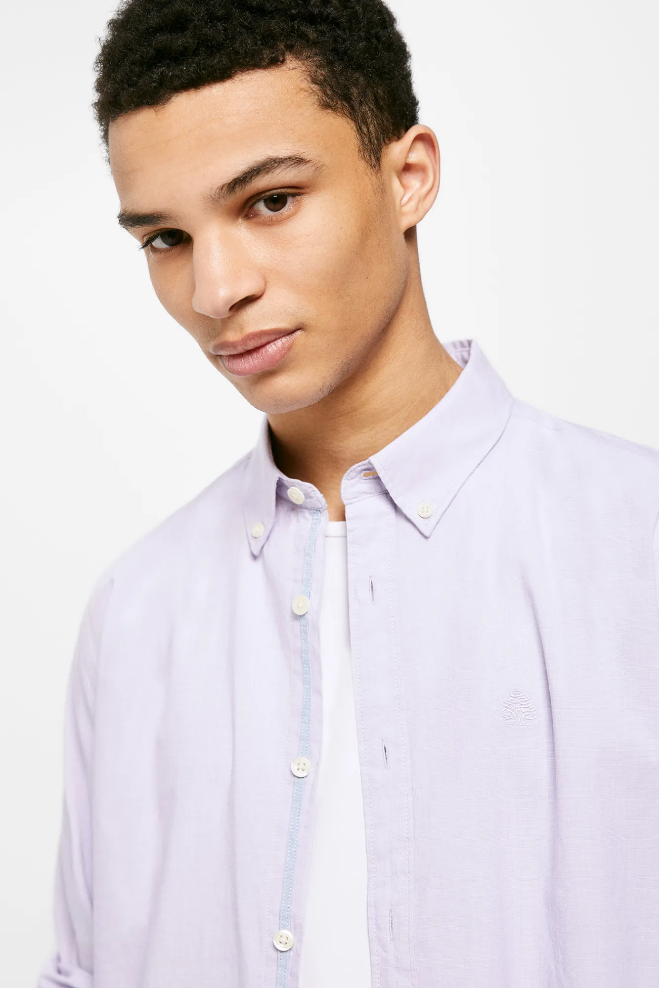 * Camisa Fil- A -Fil Morado Sale