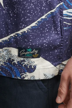 Superdry Camisa Hawaiana De Manga Corta Vintage Estampado Azul Best
