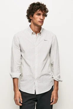 Pepe Jeans Camisa Hombre A Rayas Marfil Outlet