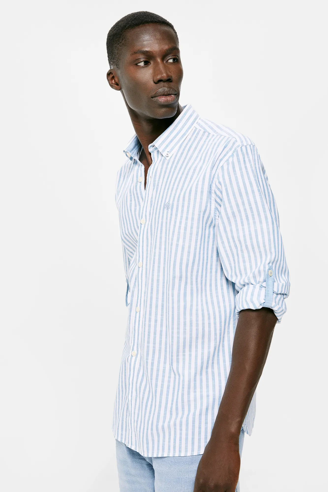 * Camisa Ligera Rayas Azul Outlet