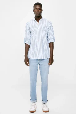 * Camisa Ligera Rayas Azul Outlet