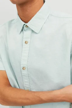 Jack & Jones Camisa Linho Slim Verde Sale