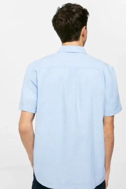 * Camisa Lino Azul Claro Discount
