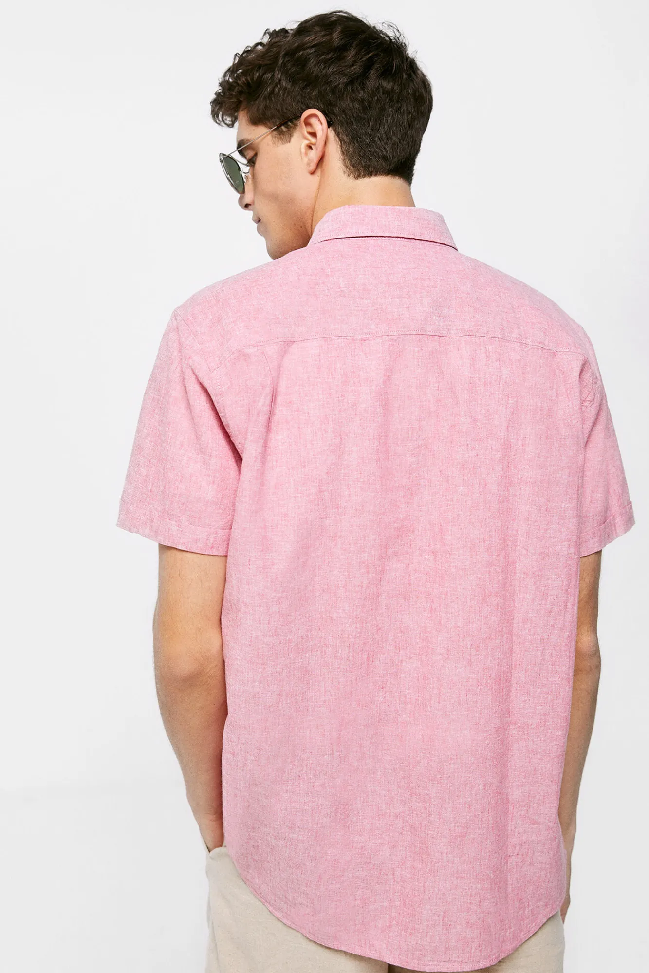 * Camisa Lino Fucsia Sale