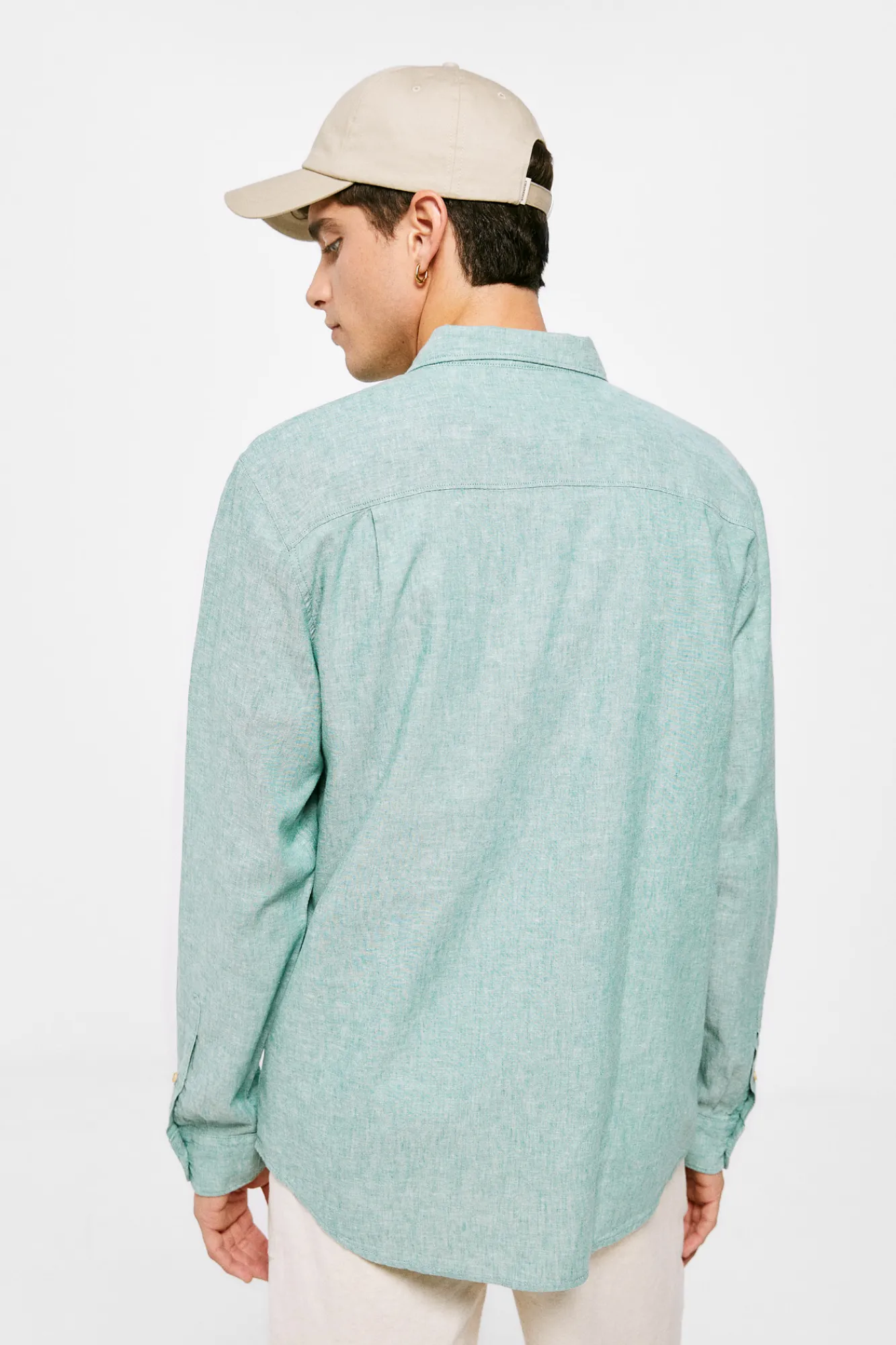 * Camisa Lino Color Verde Best