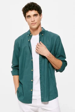 * Camisa Lino Color Azul Best