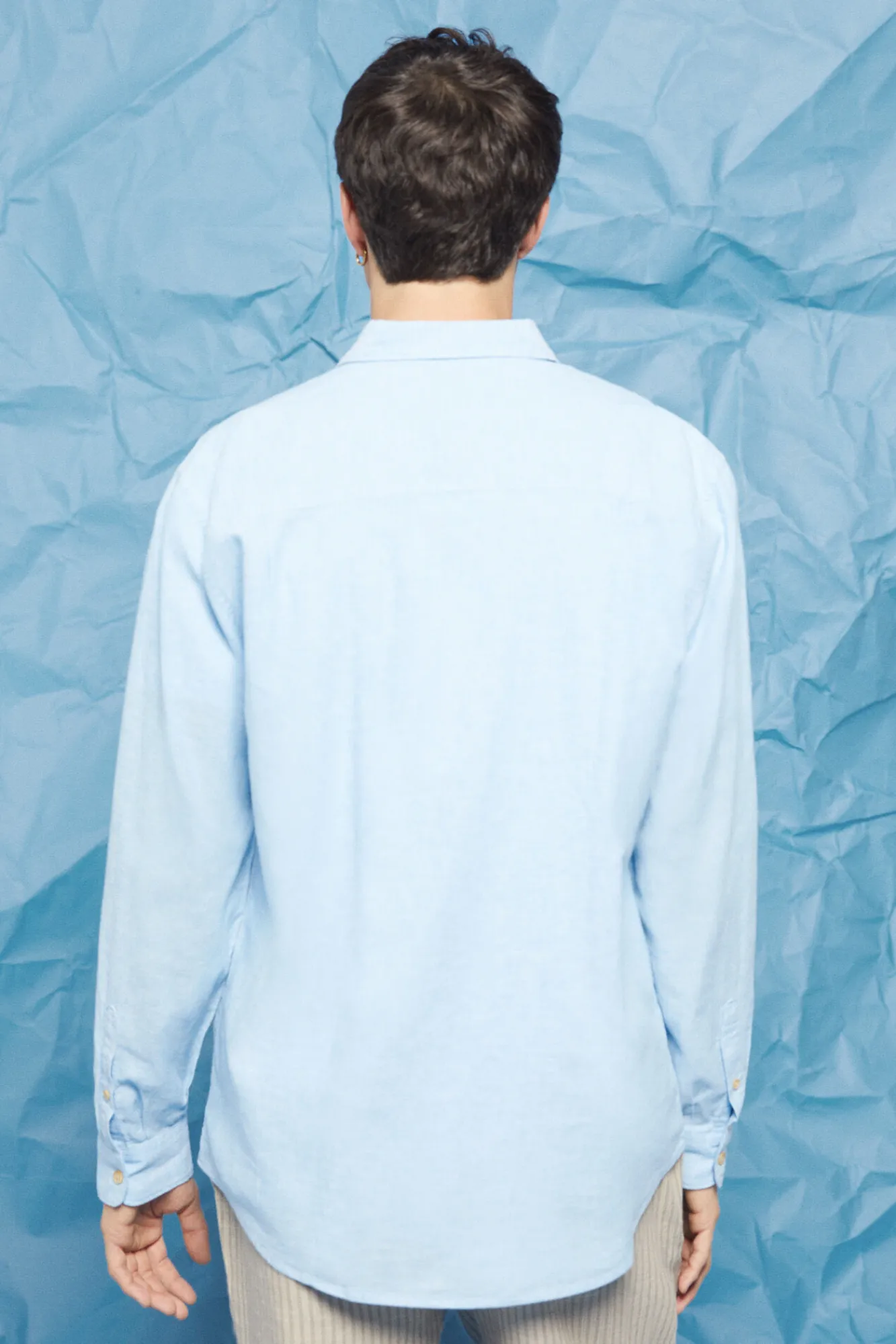 * Camisa Lino Color Azul Clearance