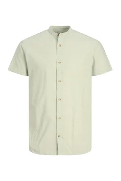 Jack & Jones Camisa Lino Cuello Mao Verde Clearance