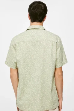 * Camisa Lino Estampada Turquesa Sale