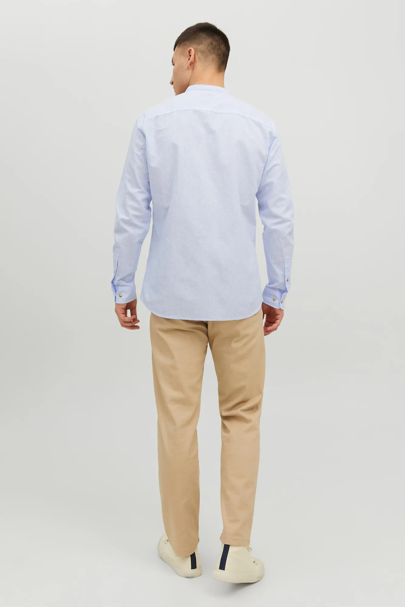 Jack & Jones Camisa Lino Manga Larga Azul Claro Outlet