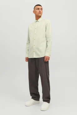 Jack & Jones Camisa Lino Manga Larga Verde Best