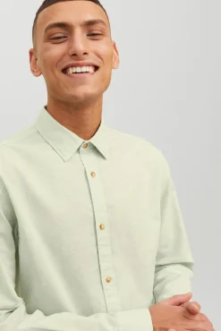 Jack & Jones Camisa Lino Manga Larga Verde Best
