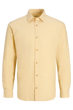 Jack & Jones Camisa Lino Manga Larga Amarillo Online