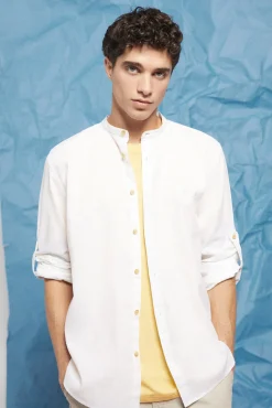 * Camisa Lino Mao Blanco New