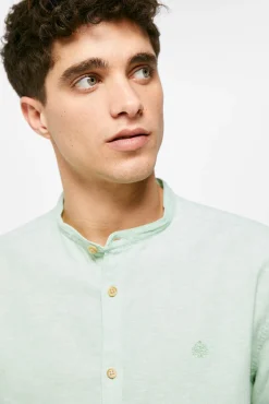 * Camisa Lino Mao Verde Hot