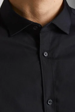 Jack & Jones Camisa Lisa Formal Negro Discount