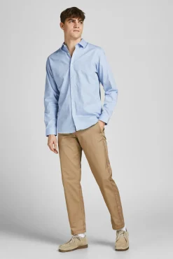 Jack & Jones Camisa Lisa Formal Azul Claro Clearance