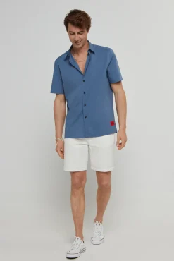 HUGO Camisa Manga Corta Azul Medio Clearance