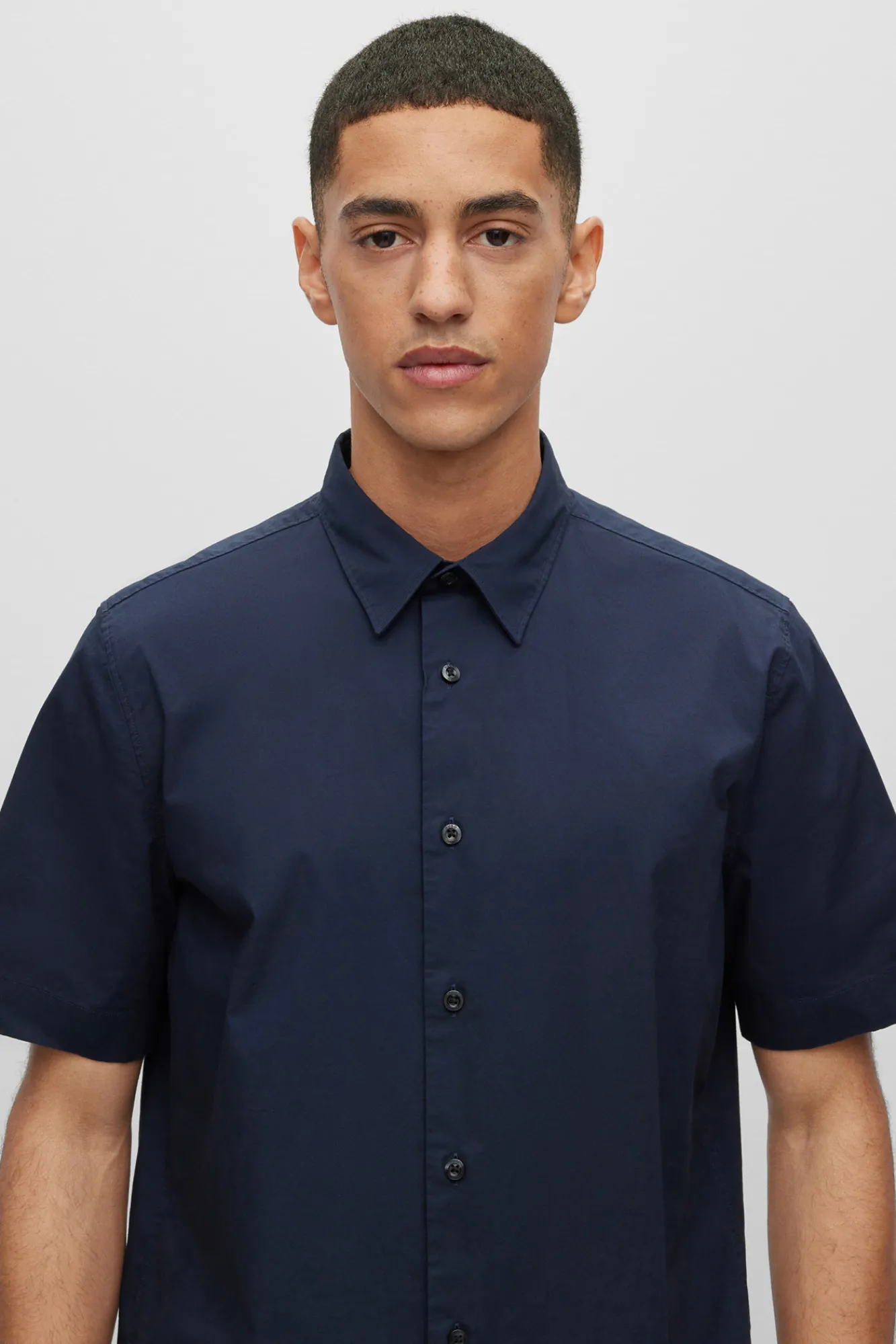 HUGO Camisa Manga Corta Azul Oscuro