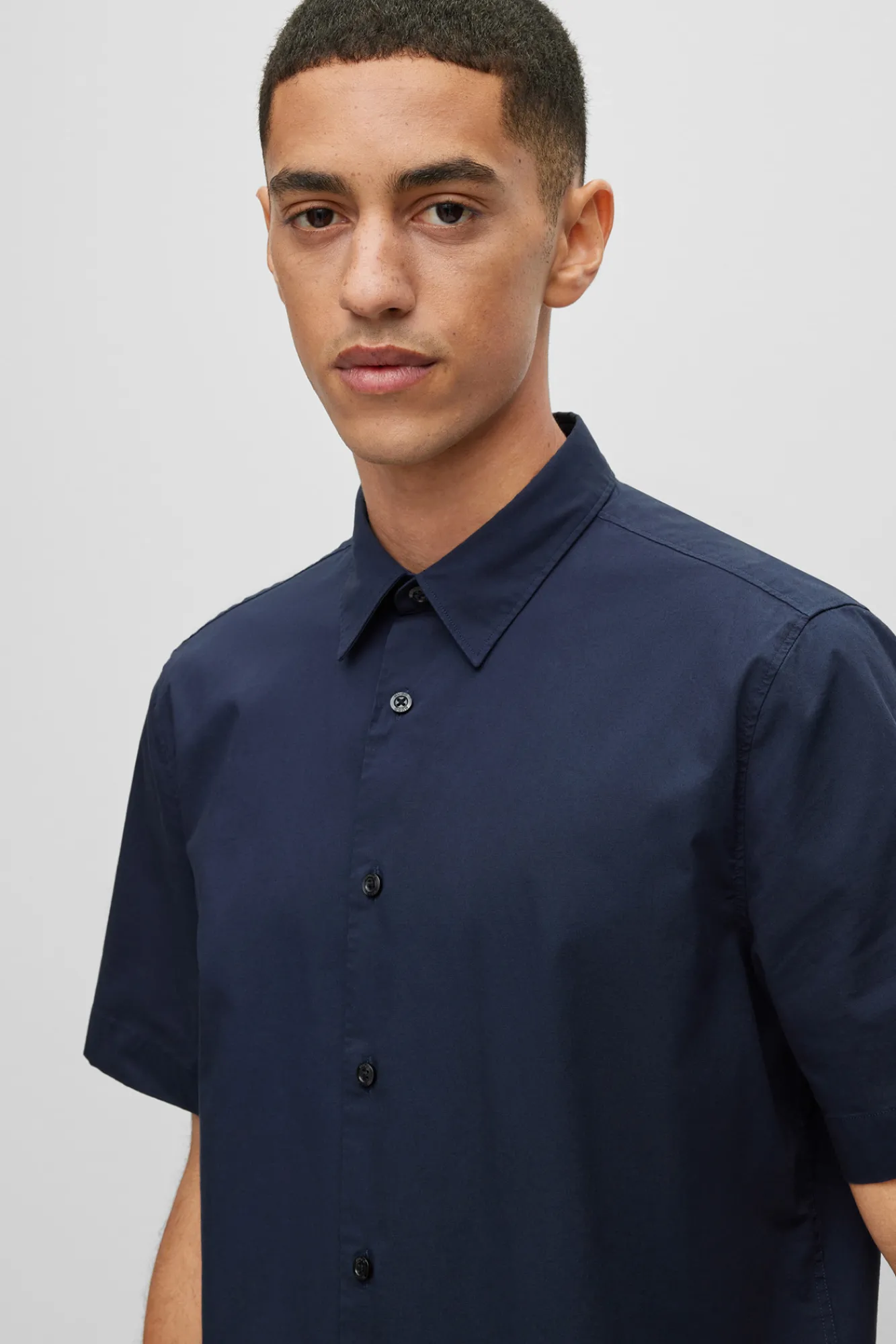 HUGO Camisa Manga Corta Azul Oscuro