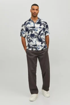 Jack & Jones Camisa Manga Corta Estampada Estampado Azul Hot
