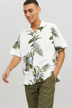 Jack & Jones Camisa Manga Corta Estampada Blanco Outlet