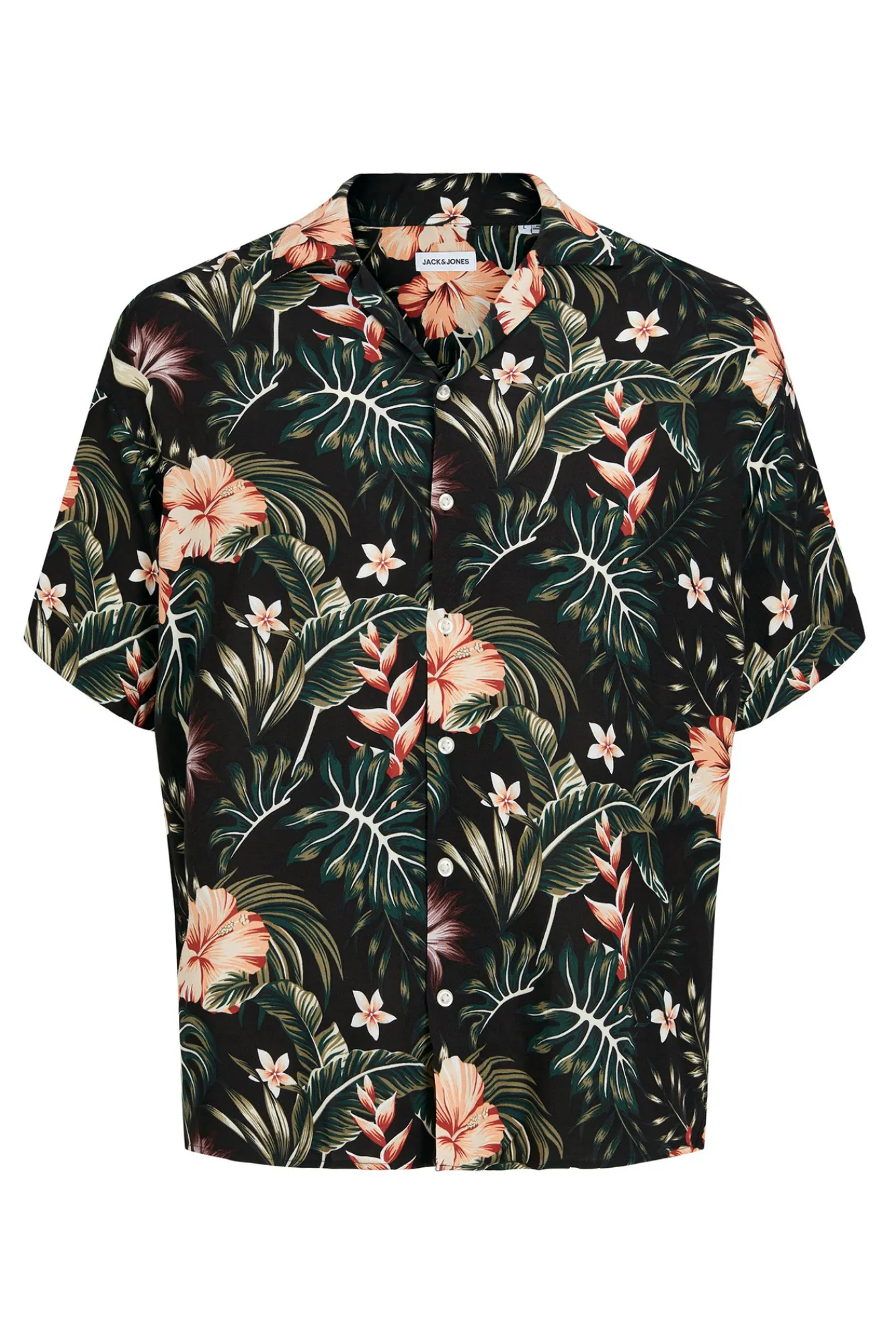 Jack & Jones Camisa Manga Corta Print Floral Negro Outlet