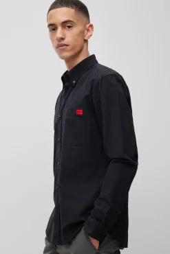 HUGO Camisa Oxford Negro Discount