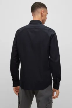 HUGO Camisa Oxford Negro Discount