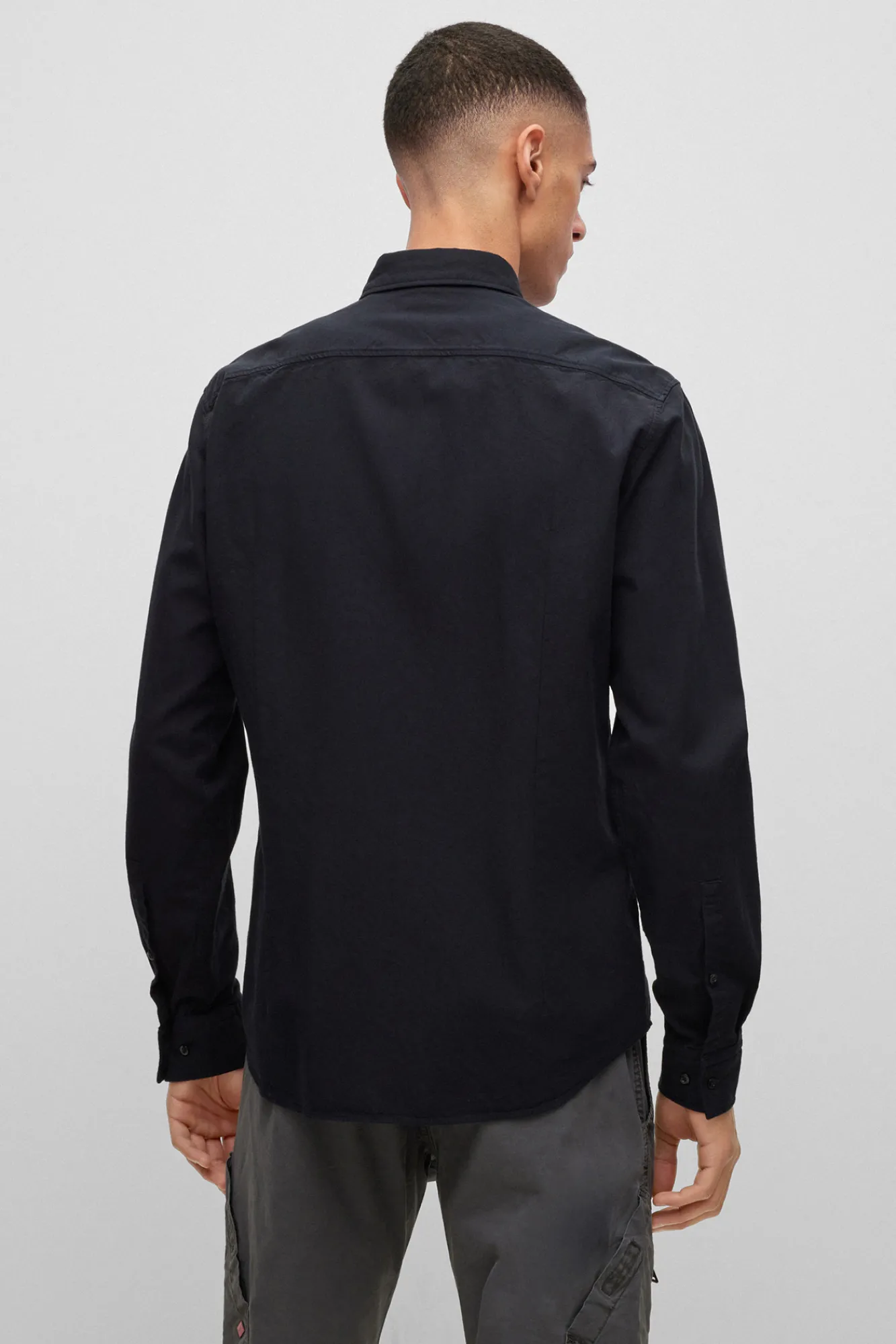 HUGO Camisa Oxford Negro Discount