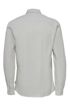 Only & Sons Camisa Oxford Gris Medio Clearance
