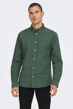 Only & Sons Camisa Oxford Verde Online
