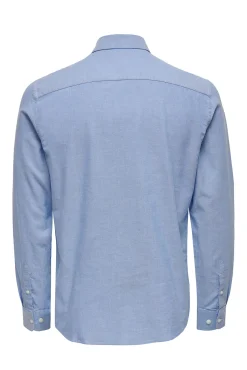 Only & Sons Camisa Oxford Azul Claro Discount