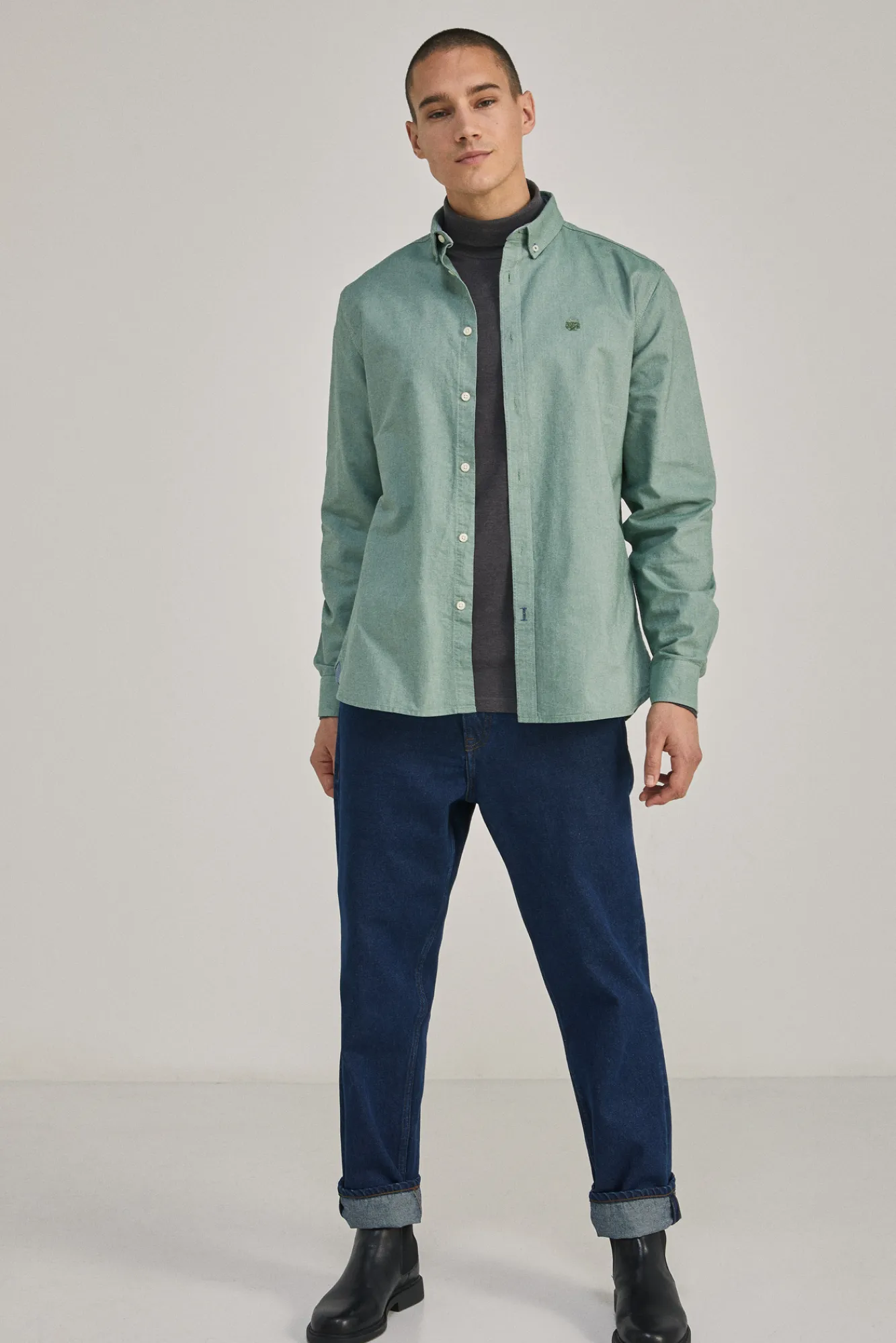 * Camisa Oxford Color Verde Sale