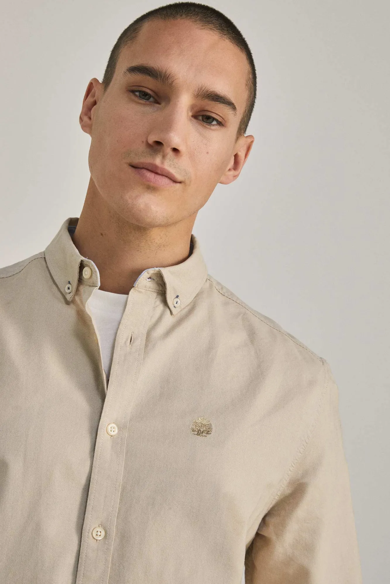 * Camisa Oxford Color Beige New