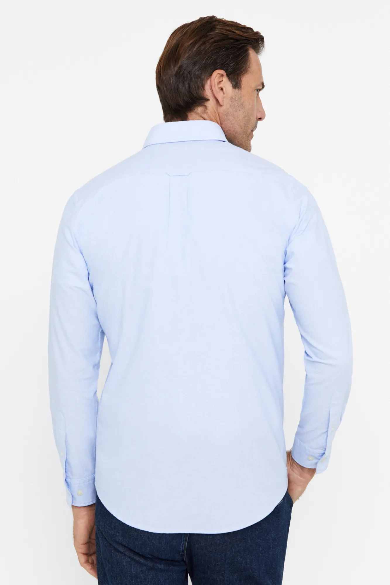 Cortefiel Camisa Oxford Liso Azul Discount