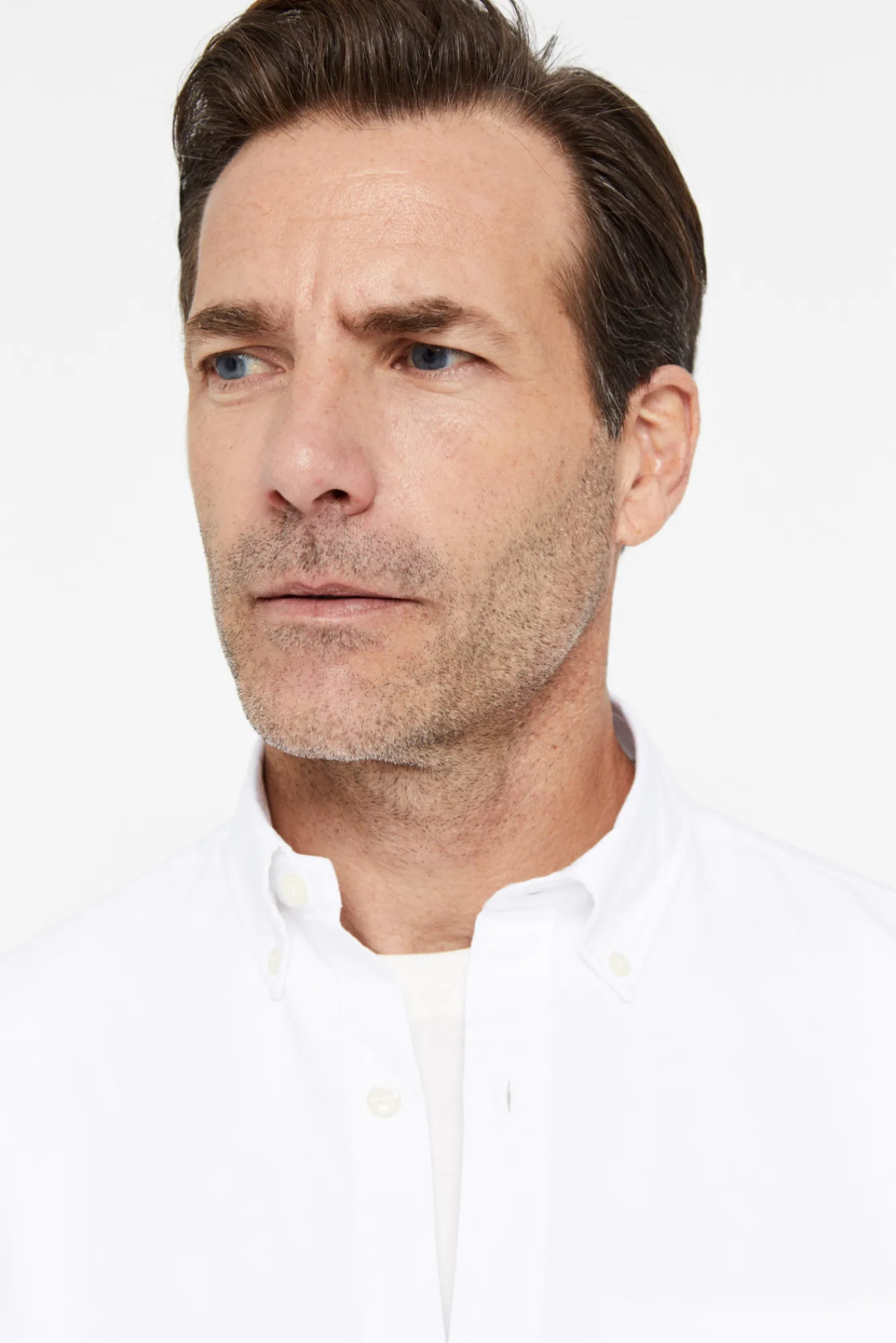 Cortefiel Camisa Oxford Liso Blanco Clearance