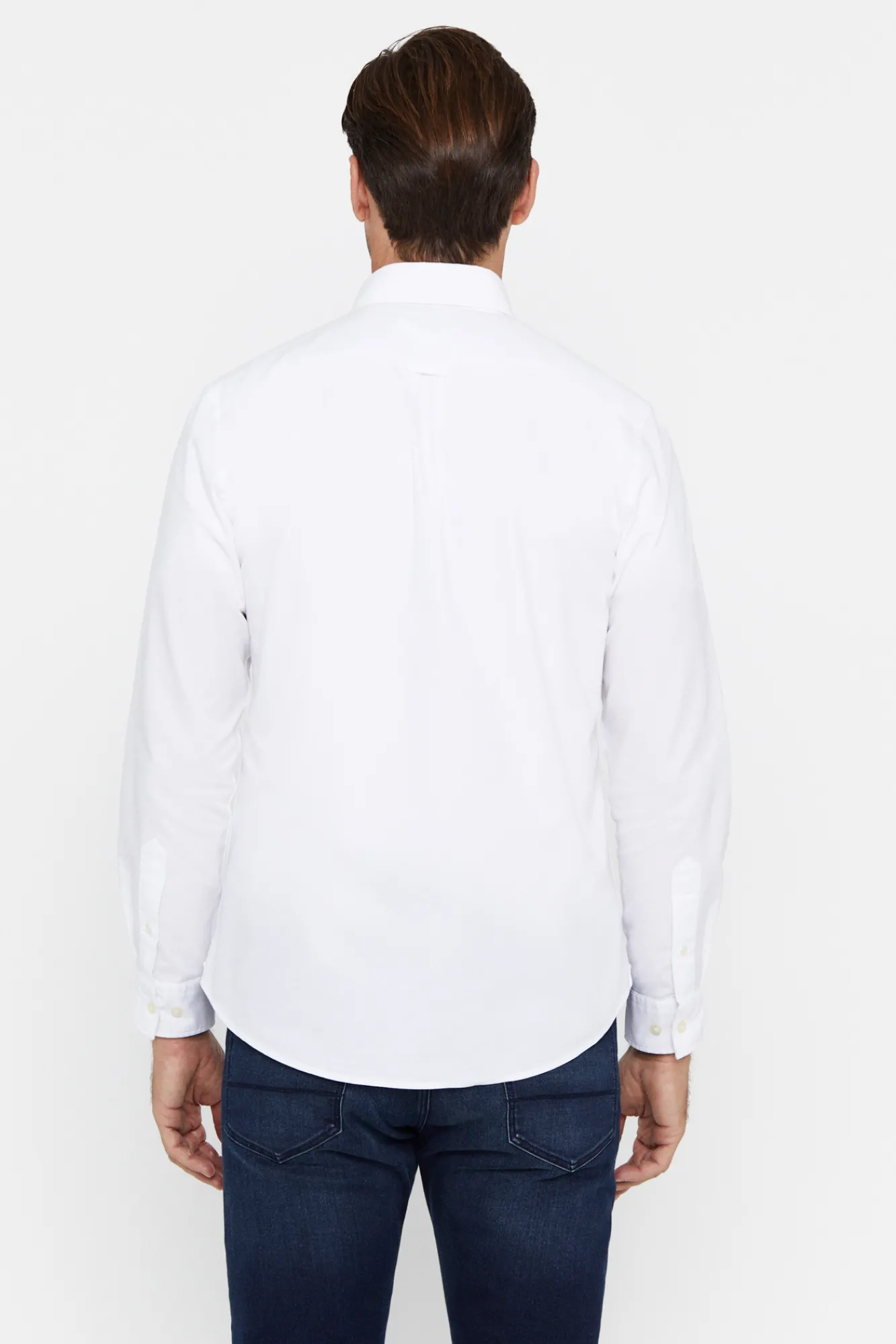Cortefiel Camisa Oxford Liso Blanco Clearance