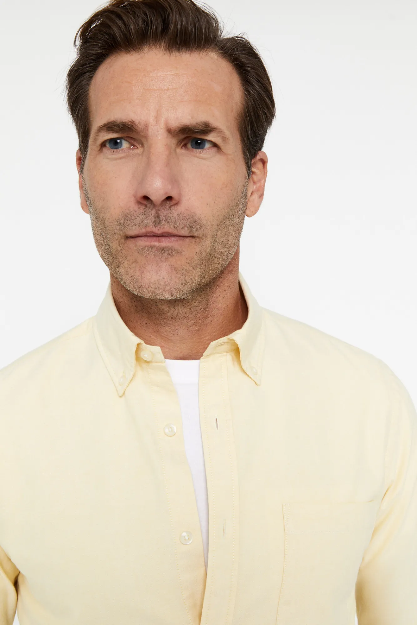 Cortefiel Camisa Oxford Liso Amarillo Online